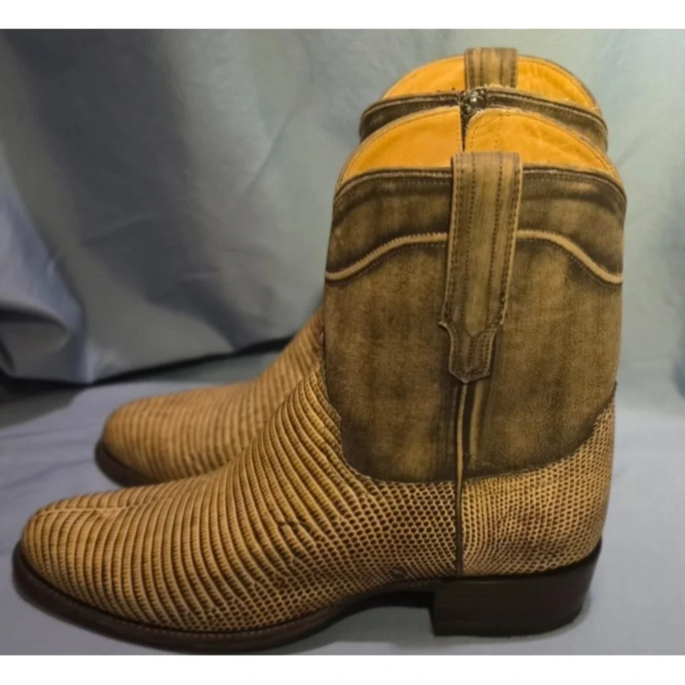 Tecovas's Exotic Nolan Limestone Vamp Lizard Boots Limited Edition Size 12.5D
